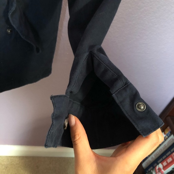 Forever 21 Navy Hooded Zip up Jacket - Picture 4 of 6